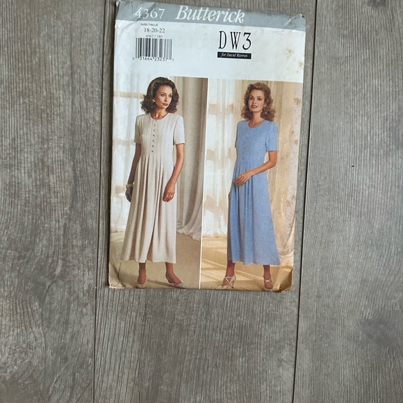 Butterick 4367 Sewing Pattern Misses David Warren Front Tucked Dress Size 18-22 - Picture 3 of 5